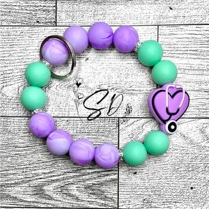 Purple Stethoscope Silicone Wristlet